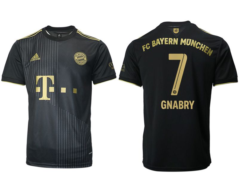 Men 2021-2022 Club Bayern Munich away aaa version black #7 Adidas Soccer Jersey